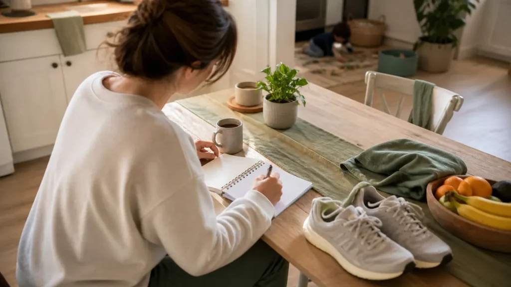 Illustrative lifestyle fitness scene showing an ordinary, sustainable training routine.