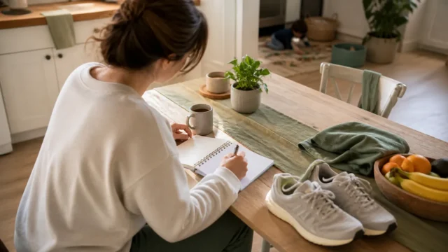 Illustrative lifestyle fitness scene showing an ordinary, sustainable training routine.