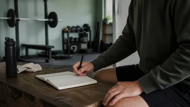 Illustrative fitness scene showing a calm, practical approach to training habits.