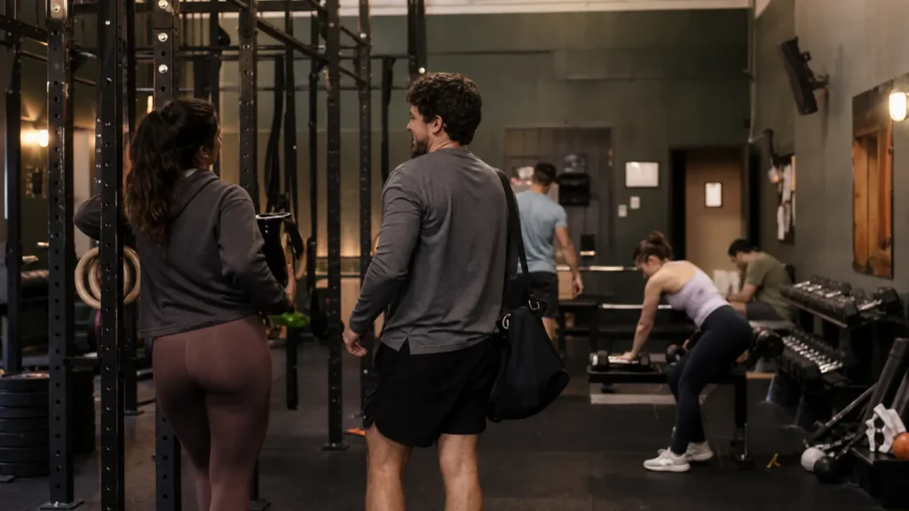 Illustrative lifestyle fitness scene showing an ordinary, sustainable training routine.